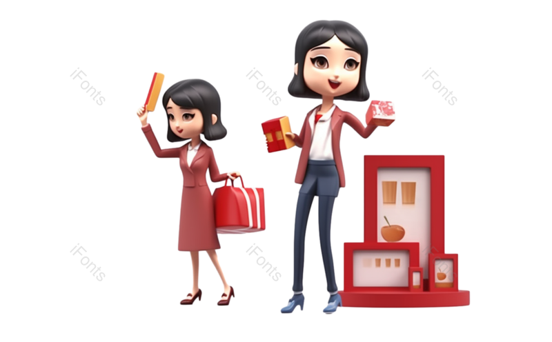 节日图片,卡通元素,鞋子PNG,网上购物免抠素材